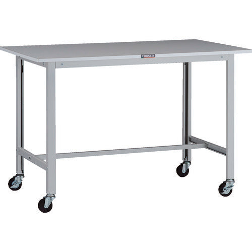 TRUSCO 軽荷重作業台(100kg)AO型 1200X600XH808 φ75キャスター付 ホワイト色 AOR-1260C75