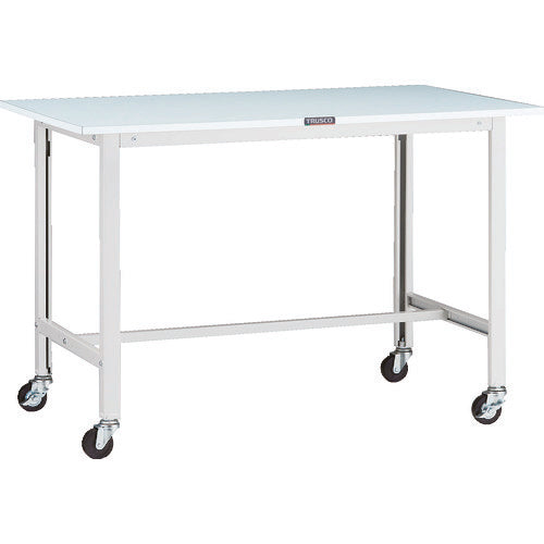TRUSCO 軽荷重作業台(100kg)AO型 1200X750XH808 φ75キャスター付 ホワイト色 AOR-1275C75