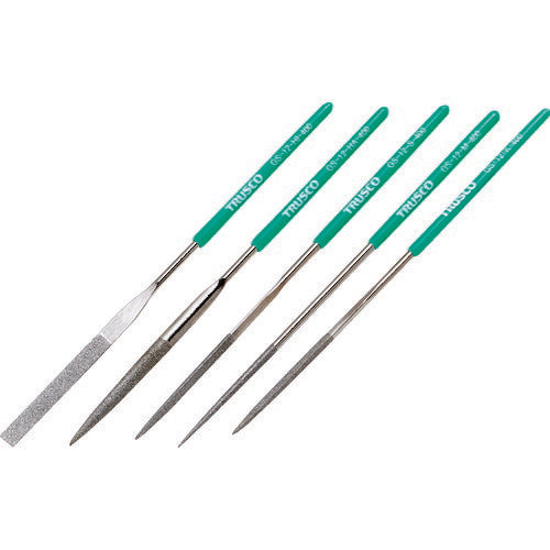 TRUSCO ダイヤモンドヤスリ 精密用#400 5本セット 全長140mm(12本組サイズ) GS-12-SET-400