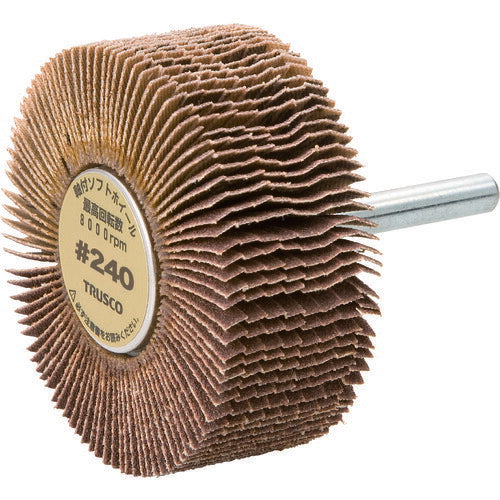 【取寄品】 TRUSCO 軸付ソフトホイール 外径60X厚25X軸6 (5個入) 粒度#240 240# YS625240 【送料都度見積】