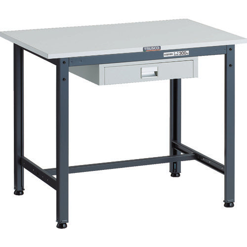 TRUSCO 軽荷重作業台(300kg)AE型 900X600XH740 薄型1段引出し付 ダークグレー色 AE-0960UDC1 DG