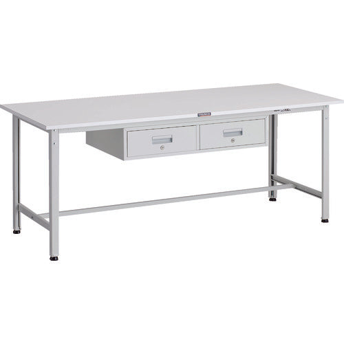 TRUSCO 軽荷重作業台(300kg)AE型 1800X750XH740 2列引出付 ホワイト色 AE-1800FL2 W