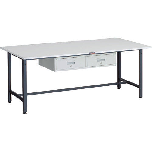 TRUSCO 軽荷重作業台(300kg)AE型 1800X900XH740 2列引出付 ダークグレー色 AE-1809FL2 DG