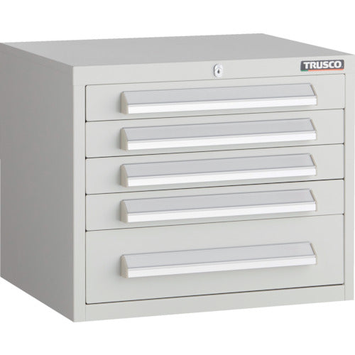 TRUSCO WLVR型キャビネット 500X412XH420 引出5段 ホワイト色 WLVR-423-W