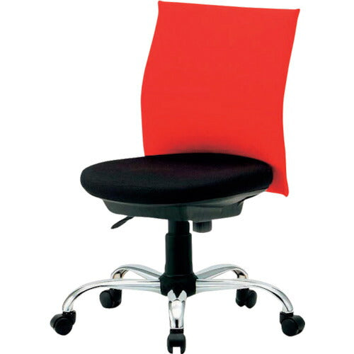 【取寄品】 TRUSCO ローバックオフィスチェアー 肘無 レッド 赤 TOFC203BR 【送料都度見積】