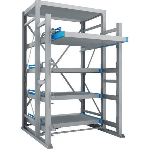 【取寄品】 TRUSCO フルスライダーラック スライド4段 スチール板付 単体 NSFP-24-4K 【送料都度見積】