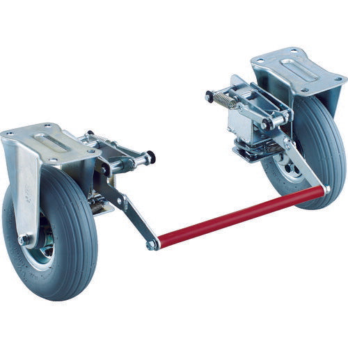 【取寄品】 TRUSCO プレス製台車 ドンキーカート 300番用ブレーキ空気入り固定車輪付 300NARKB 【送料都度見積】