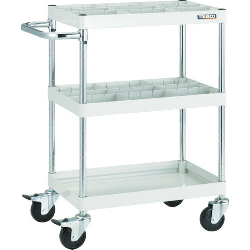 【取寄品】 TRUSCO ツールワゴン ファルコンワゴン900X600 仕切板付 ゴム車輪 ヤンググリーン FAW-993S2-YG 【送料都度見積】