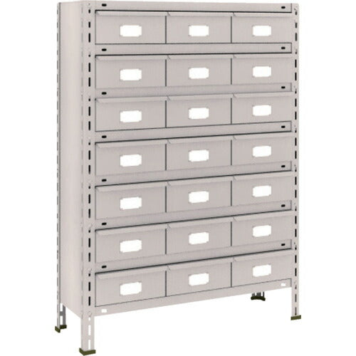 TRUSCO スチールラック 軽量棚 875X300X1200 スチール引出 大X21 ネオグレー 43V-808B7(NG)