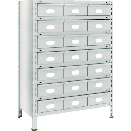TRUSCO スチールラック 軽量棚 875X450X1200 スチール引出 大X21 ネオグレー 43X-808B7(NG)