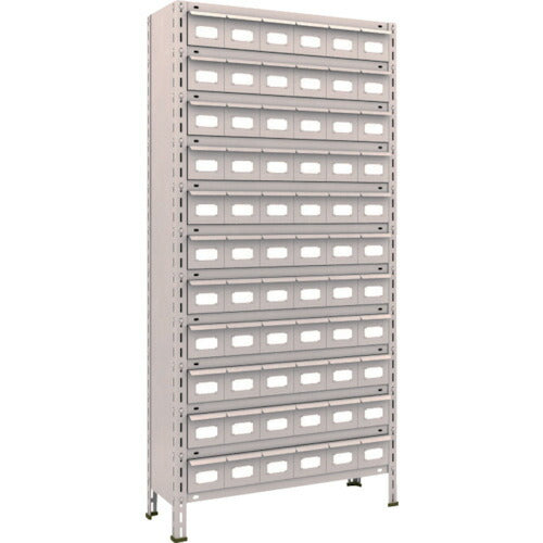 TRUSCO スチールラック 軽量棚 875X300X1800 スチール引出 小X66 ネオグレー 63V-812A11(NG)