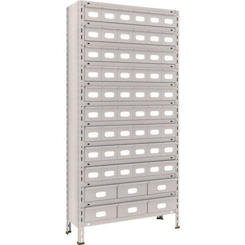 TRUSCO スチールラック 軽量棚875X300X1800スチール引出小X54大X6 ネオグレー 63V-812A9B2(NG)