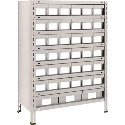 TRUSCO スチールラック 軽量棚875X450X1200 樹脂引出 小X36大X3 ネオグレー 43X-808E6F1(NG)