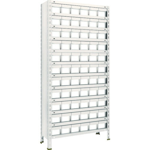 TRUSCO スチールラック 軽量棚 875X300X1800 樹脂引出NG 小X66 ネオグレー 63V-812E11(NG)