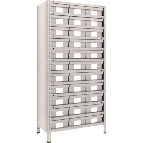 TRUSCO スチールラック 軽量棚 875X450X1800 樹脂引出NG 大X33 ネオグレー 63X-812F11(NG)