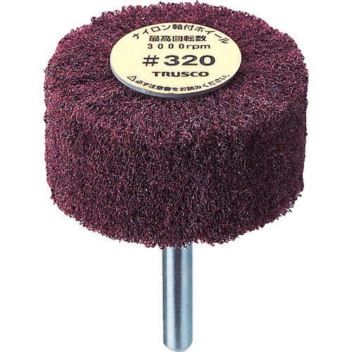 TRUSCO ナイロン軸付ホイール 外径30×厚み25×軸6 320♯ (5個入) UFN325-320