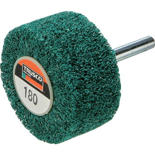 TRUSCO ナイロン軸付ホイール 外径50×厚み25×軸6 180# (5個入) UFN-525-180