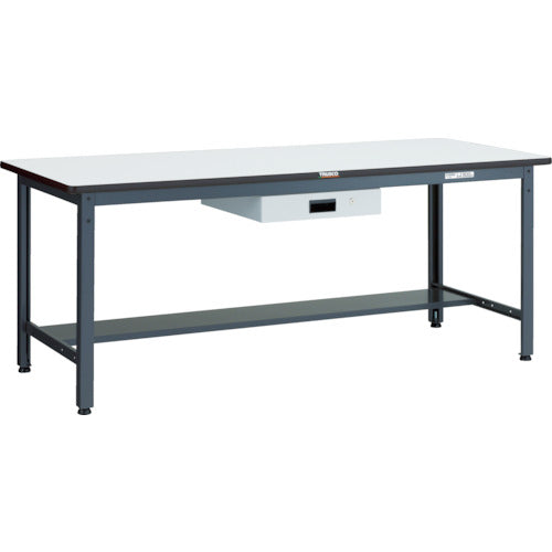 TRUSCO 中荷重作業台(500kg)AEW型 900X600XH740 薄型1段引出付 ダークグレー色 AEWS-0960UDK1