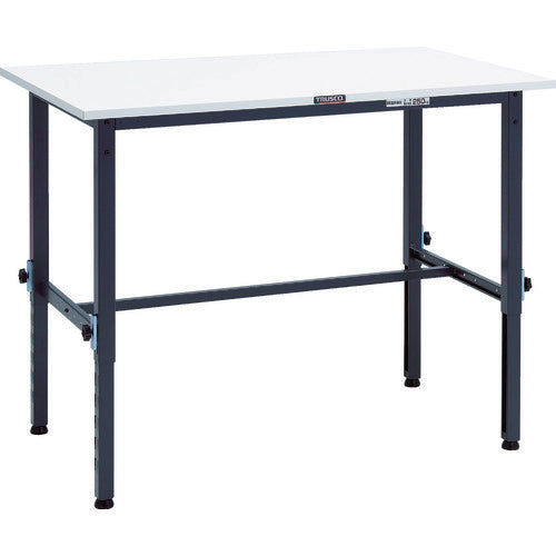 TRUSCO 軽荷重作業台高さ調節式(150kg)AEM型 1200X750XH650~950 基本タイプ ダークグレー色 AEM-1200 DG