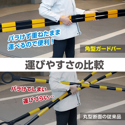 TRUSCO 角型転がりにくいガードバー 2.0ｍ GBMK-20