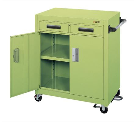 パネルワゴン（天板フラット・引出し・扉付・フットブレーキ付） PKW-7ABR 020891 ※法人向け 個人宅配送不可