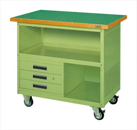 移動作業車（下段３段引出し・パネル付） SKR-330P 021702 ※法人向け 個人宅配送不可