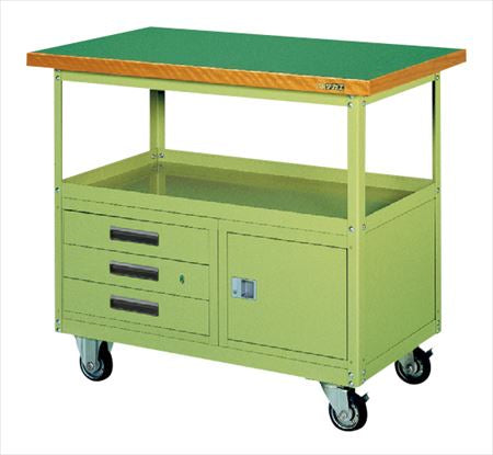 移動作業車（下段３段引出し・ロッカー付） SKR-300 021703 ※法人向け 個人宅配送不可