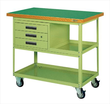 移動作業車（上段３段引出し付） SKR-320 021706 ※法人向け 個人宅配送不可