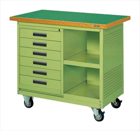 移動作業車（６段引出し・ロッカー・パネル付） SKR-310P 021709 ※法人向け 個人宅配送不可