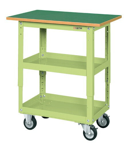 スーパーワゴン高さ調整タイプ（ゴム車・天板付） TEMR-350TJ 022542 ※法人向け 個人宅配送不可