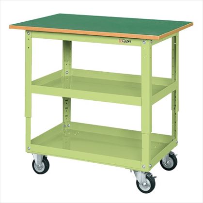 スーパーワゴン高さ調整タイプ（ゴム車・天板付） TEKR-400T 022545 ※法人向け 個人宅配送不可