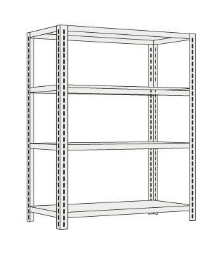 ショップラック（均等耐荷重：８０ｋｇ／段・４段タイプ） SHR-2114P 026111 ※法人向け 個人宅配送不可
