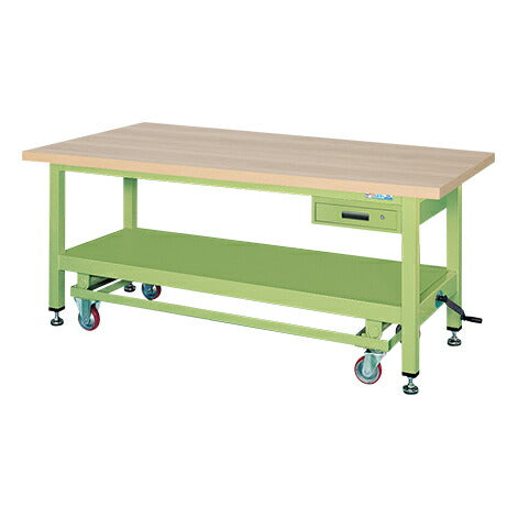 超重量作業台ＫＷＣタイプ（ハンドル昇降移動・キャビネット付） KWCM-12A 030692 ※法人向け 個人宅配送不可