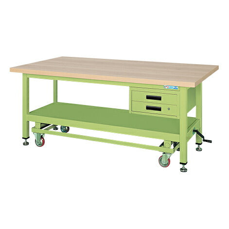 超重量作業台ＫＷＣタイプ（ハンドル昇降移動・キャビネット付） KWCM-89B 030699 ※法人向け 個人宅配送不可