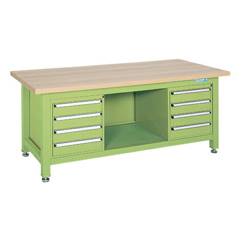 超重量作業台Ｗタイプ（キャビネットＷ－４Ｎ×２個付） WM-894F4B 032750 ※法人向け 個人宅配送不可