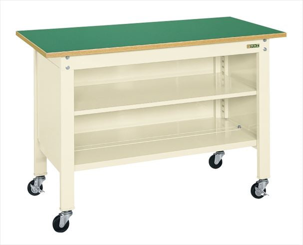 一人用作業台ＣＰＢタイプ（軽量移動式・中棚付） CPB-126TI 033362 ※法人向け 個人宅配送不可