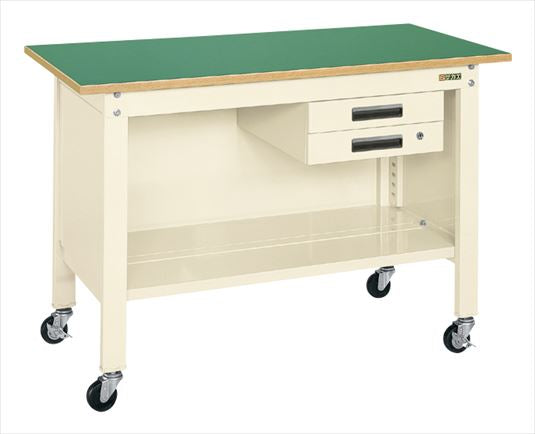 一人用作業台ＣＰＢタイプ（軽量移動式・キャビネット付） CPB-126BI 033364 ※法人向け 個人宅配送不可