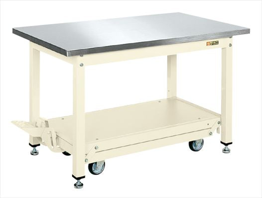 中量作業台ＫＶタイプ（ペダル昇降移動式・ステンレス天板仕様） KV-187PCFISU4 035964 ※法人向け 個人宅配送不可