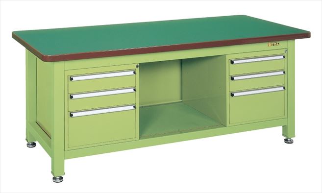 超重量作業台Ｗタイプ（キャビネットＷ－３Ｎ×２個付） WF-83F3B 045295 ※法人向け 個人宅配送不可