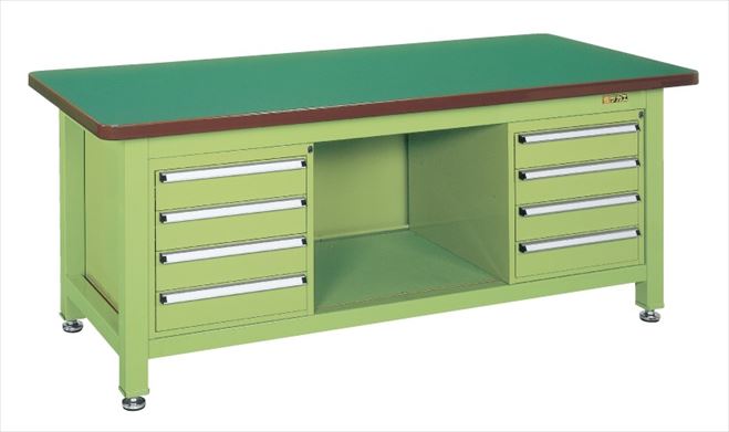 超重量作業台Ｗタイプ（キャビネットＷ－４Ｎ×２個付） WF-894F4B 045438 ※法人向け 個人宅配送不可