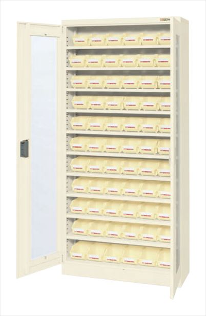コンテナラックケース（パーツボックス・扉付） SCR-18MDI 144776 ※法人向け 個人宅配送不可