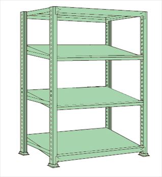 【送料都度見積 】傾斜棚（１５０ｋｇ／段・単体・Ｈ１８００ｍｍ・４段タイプ） MSKT1815L04T 187214 ※法人向け 個人宅配送不可