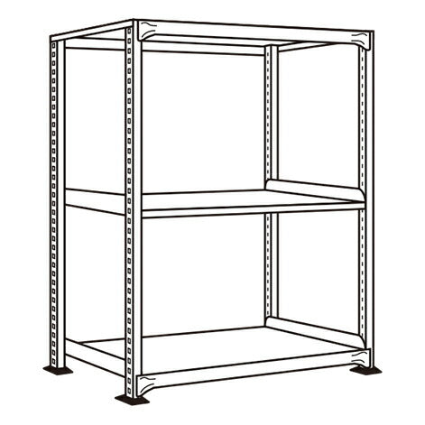 【送料都度見積 】ラークラック（１５０ｋｇ／段・単体・高さ１２００ｍｍ・３段） RLS-8123 198204 ※法人向け 個人宅配送不可