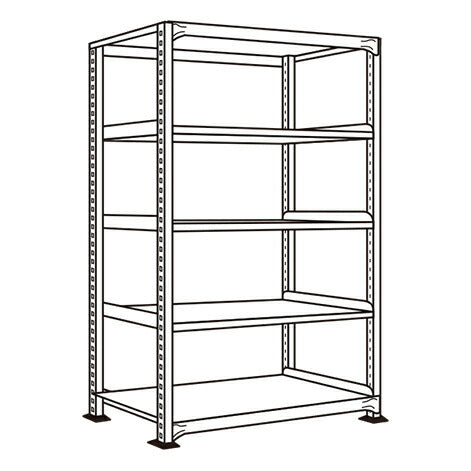 【送料都度見積 】ラークラック（１５０ｋｇ／段・単体・高さ１８００ｍｍ・５段） RLS-1145 198306 ※法人向け 個人宅配送不可