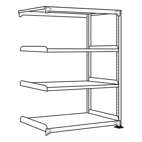 【送料都度見積 】ラークラック（１５０ｋｇ／段・連結・高さ１８００ｍｍ・４段） RLS-1524R 198325 ※法人向け 個人宅配送不可