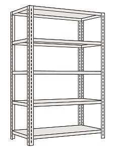 【送料都度見積 】開放型棚（１２０ｋｇ／段・高さ２１００ｍｍ・５段タイプ） LFF2745 203727 ※法人向け 個人宅配送不可
