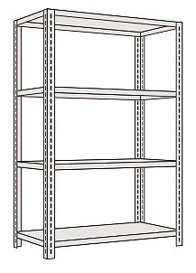 【送料都度見積 】開放型棚（１２０ｋｇ／段・高さ１８００ｍｍ・４段タイプ） LWF1344 203757 ※法人向け 個人宅配送不可