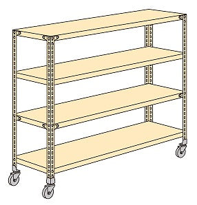 【送料都度見積 】軽量キャスターラックＮＷＲ型（ゴムアングルキャスター） NWR-8144 205777 ※法人向け 個人宅配送不可