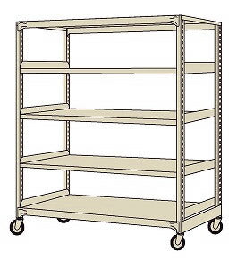 【送料都度見積 】中量キャスターラックＭＫＳＷ型（ウレタン車・４輪自在） MKSW-1745U 208216 ※法人向け 個人宅配送不可