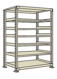 【送料都度見積 】軽中量棚ＮＤＷ型（１５０ｋｇ／段・Ｈ２４００ｍｍ・７段）単体 NDW-3757 208446 ※法人向け 個人宅配送不可